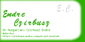 endre czirbusz business card